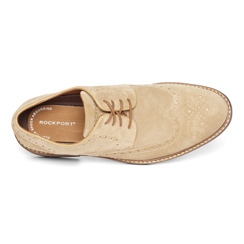 Rockport Mens Kenton Wingtip - Lace Up Khaki - NGK495326